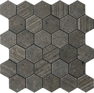 Мозаика Impronta (Italgraniti) Silver Grain Dark Mos.Esagonetta Mix SI05MESM 30x31 натуральная
