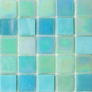 Мозаика JNJ Mosaic Интерьерные Cмеси 150x150 СК 0373 Blue&Green Pearl 15x15 глянцевая