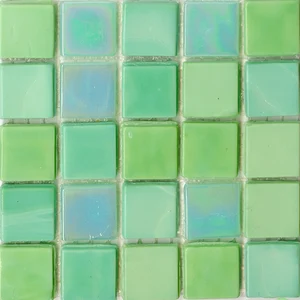 Мозаика JNJ Mosaic Интерьерные Cмеси 150x150 СК 7373 Green Meadow 15x15 глянцевая
