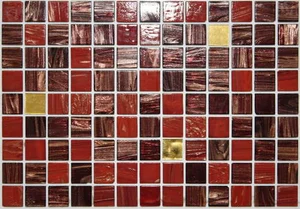 Мозаика JNJ Mosaic Интерьерные Cмеси 200x200 V-G323 Golden Madagascar 20x20 глянцевая