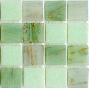 Мозаика JNJ Mosaic Интерьерные Cмеси 200x200 V-J7738 Light Green 20x20 глянцевая