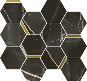Мозаика Italon Stellaris Absolut Black Mosaico Chic 620110000226 28,3x32,8 матовая