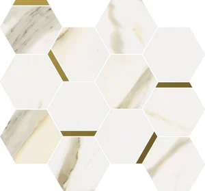 Мозаика Italon Stellaris Calacatta Gold Mosaico Chic 620110000221 28,3x32,8 матовая