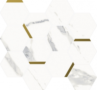 Мозаика Italon Stellaris Statuario White Mosaico Chic 620110000220 28,3x32,8 матовая