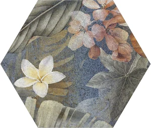Керамогранит ITT Ceramic Hibiscus Hexa HIBISCUS Blue матовый Hexa 23,2x26,7