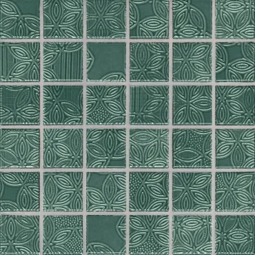 Мозаика Jasba Floris Grun Intensiv 46157H 47x47 глянцевая