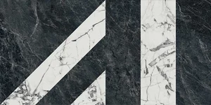 Керамогранит Kerama Marazzi Бьянко Неро Белый Чёрный SG565422R 60x119,5 лаппатированный
