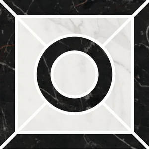 Вставка Kerama Marazzi Декор Фрагонар наборный чёрный ID94T 9,9x9,9 матовая