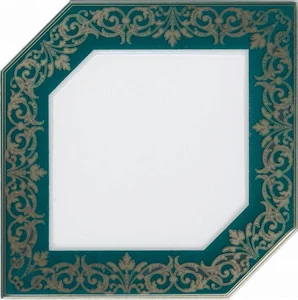 Kerama Marazzi Декор Клемансо зеленый темный HGD/E250/18000 15x15 глянцевый