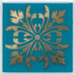 Kerama Marazzi Вставка Клемансо бирюзовый HGD/D252/5246 4,9x4,9 глянцевая