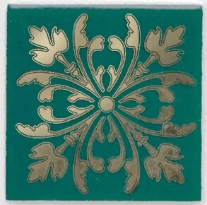Kerama Marazzi Вставка Клемансо зелёный HGD/E252/5246 4,9x4,9 глянцевая