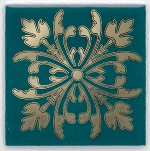 Kerama Marazzi Вставка Клемансо зелёный темный HGD/F252/5246 4,9x4,9 глянцевая