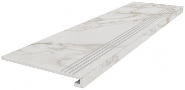 Kerama Marazzi Ступень клееная Монте Тиберио серый светлый лаппатированный обрезной SG540722R/GCF 33x119,5 лаппатированная