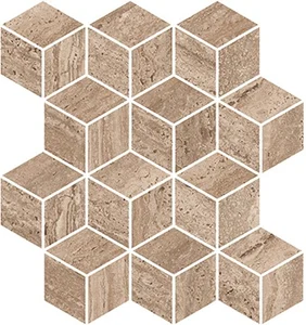 Декоративный элемент Kerama Marazzi Про Травертин KMD2MSM018BR Мозаичный коричневый светлый матовый обрезной 34,5x37