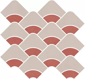 Декоративный элемент Kerama Marazzi Таделакт KMD2HID010BR Наборный Бежевый Светлый, Красный матовый Обрезной 28x30