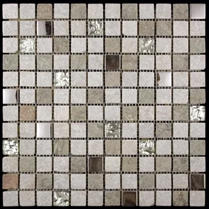 Мозаика Natural Mosaic Kobe KBE-02 (KB11-E02) (Стекло Кварц Металл) 30,3x30,3 матовая