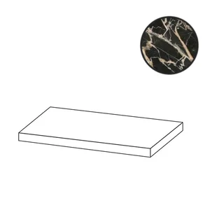 Ступень La Fabbrica AVA Marmi Siciliani Gradino Costa Retta DX Black Gold Lap Ret 276612 33x120 лаппатированная