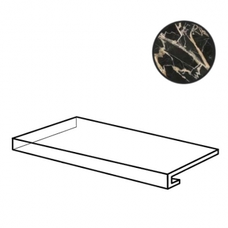 Marmi Siciliani Gradino Costa Retta SX Black Gold Lap Ret 276622