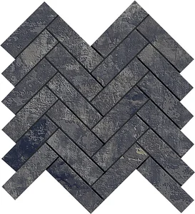 Мозаика La Fabbrica AVA Artile Spina Di Pesce Black Gold 156301 30x30 матовая