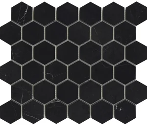 Мозаика L'Antic Colonial Essential Hexagon Negro Marquina Pulido L241717581 25,8x29,8 полированная