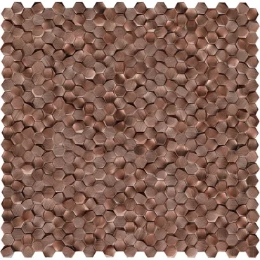 Мозаика L'Antic Colonial Gravity Aluminium 3D Hexagon Copper L244009031 30,4x31 глянцевая