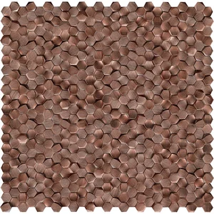 Мозаика L'Antic Colonial Gravity Aluminium 3D Hexagon Copper L244009031 30,4x31 глянцевая