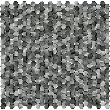 Мозаика L'Antic Colonial Gravity Aluminium 3D Hexagon Metal Titanium L244008791 30,4x31 глянцевая