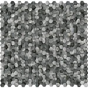 Мозаика L'Antic Colonial Gravity Aluminium 3D Hexagon Metal Titanium L244008791 30,4x31 глянцевая