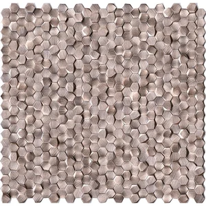Мозаика L'Antic Colonial Gravity Aluminium 3D Hexagon Rose Gold L244008701 30,4x31 глянцевая
