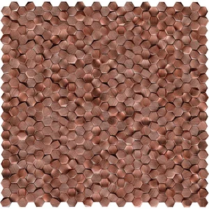 Мозаика L'Antic Colonial 100245648 Gravity Aluminium 3D Hexagon Copper 30,1x30,7 G-150 полированная