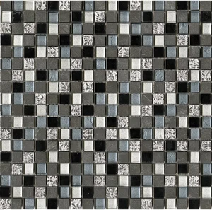 Мозаика L'Antic Colonial L242521611-100097069 Imperia Mix Silver Blue Blacks (1.5x1.5) 29,8x29,8 G-126 рельефная