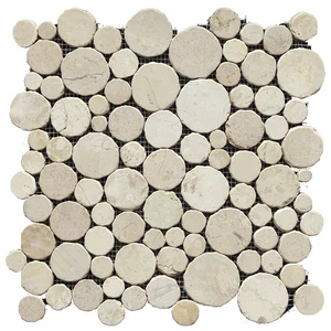 Мозаика L'Antic Colonial L154201521-100068031 Paradise Round Stone Blanco 31,5x31,5 G-110 матовая