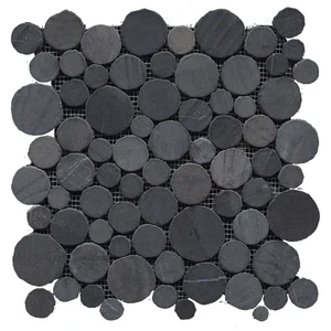 Мозаика L'Antic Colonial Paradise Round Stone Nero L154201511 31,5x31,5 матовая