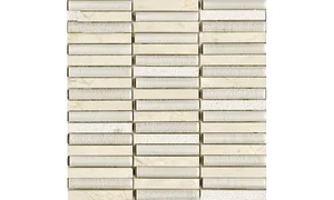 Мозаика L'Antic Colonial L241709521-100135767 Time (Mix Mosaics) Texture Linear Cream 30x30 (1,5x10) G-124 (G-522) глянцевая