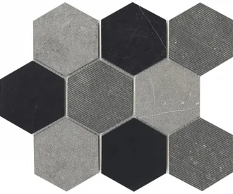 World Hexagon Texture Black L241717571