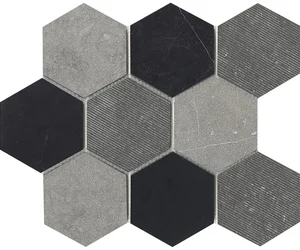 Мозаика L'Antic Colonial World Hexagon Texture Black L241717571 25,9x29,9 матовая
