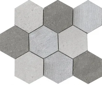 World Hexagon Texture Grey L241716161