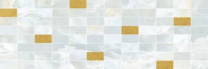 Laparet Eden Декор Мозаичный Светло-голубой Золото MM60156 20x60 глянцевый