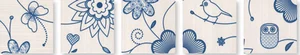 Вставка Jasba Long Island Blue Garden 10x10 матовая