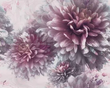 Панно Azulejos Alcor Lugano Decor Floral 2pz Lila 40x50 глянцевое