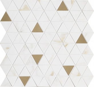 Allmarble Wall Golden White Mosaico Tria Satin M8H1
