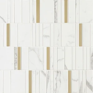 Мозаика Marazzi Italy Allmarble Wall Statuario Mosaico Barcode Lux M8H9 40x40 глянцевая