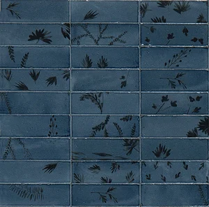 Декоративный элемент Marazzi Italy Rice Blu Decoro Leaf Lux M96W 5x15 полированный