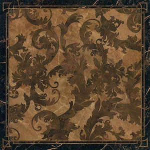 Декоративный элемент Versace Marble Decorato Cassettonato Foglia Nero Saint Laurent 240073 58,5x58,5 матовый