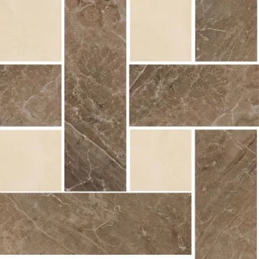 Мозаика Versace Marble Mosaico Chest Marrone Beige 240452 29,1x29,1 лаппатированная