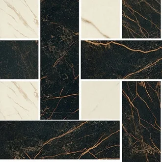 Marble Mosaico Chest Nero Bianco 240451
