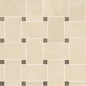 Мозаика Versace Marble Mosaico Intreccio Beige-Marrone 240534 29,1x29,1 лаппатированная