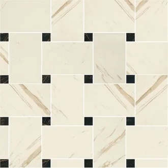 Marble Mosaico Intreccio Bianco-Nero 240531