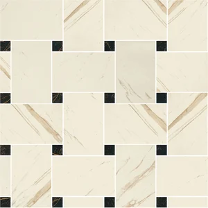 Мозаика Versace Marble Mosaico Intreccio Bianco-Nero 240531 29,1x29,1 лаппатированная