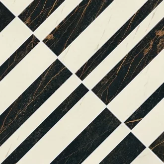 Marble Mosaico Optical Nero-Bianco 240521